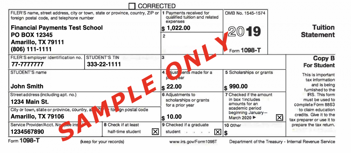 1098T IRS Tax Form Instructions 1098T Forms